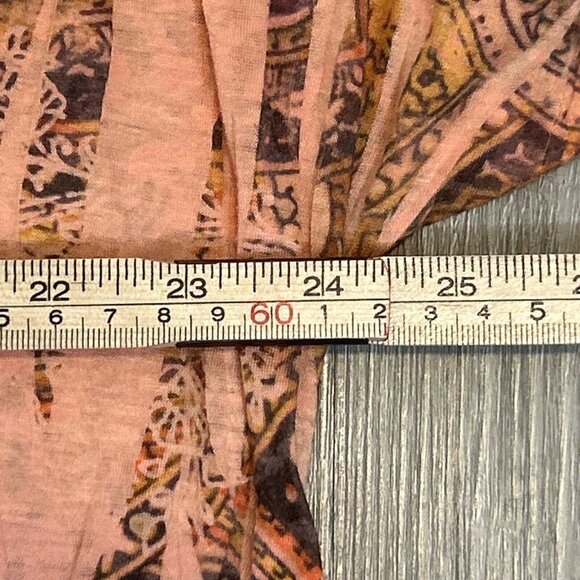 Carole Little Boho Abstract Print Blouse Womens 3X Orange Brown Short Sleeve Top - Picture 7 of 7